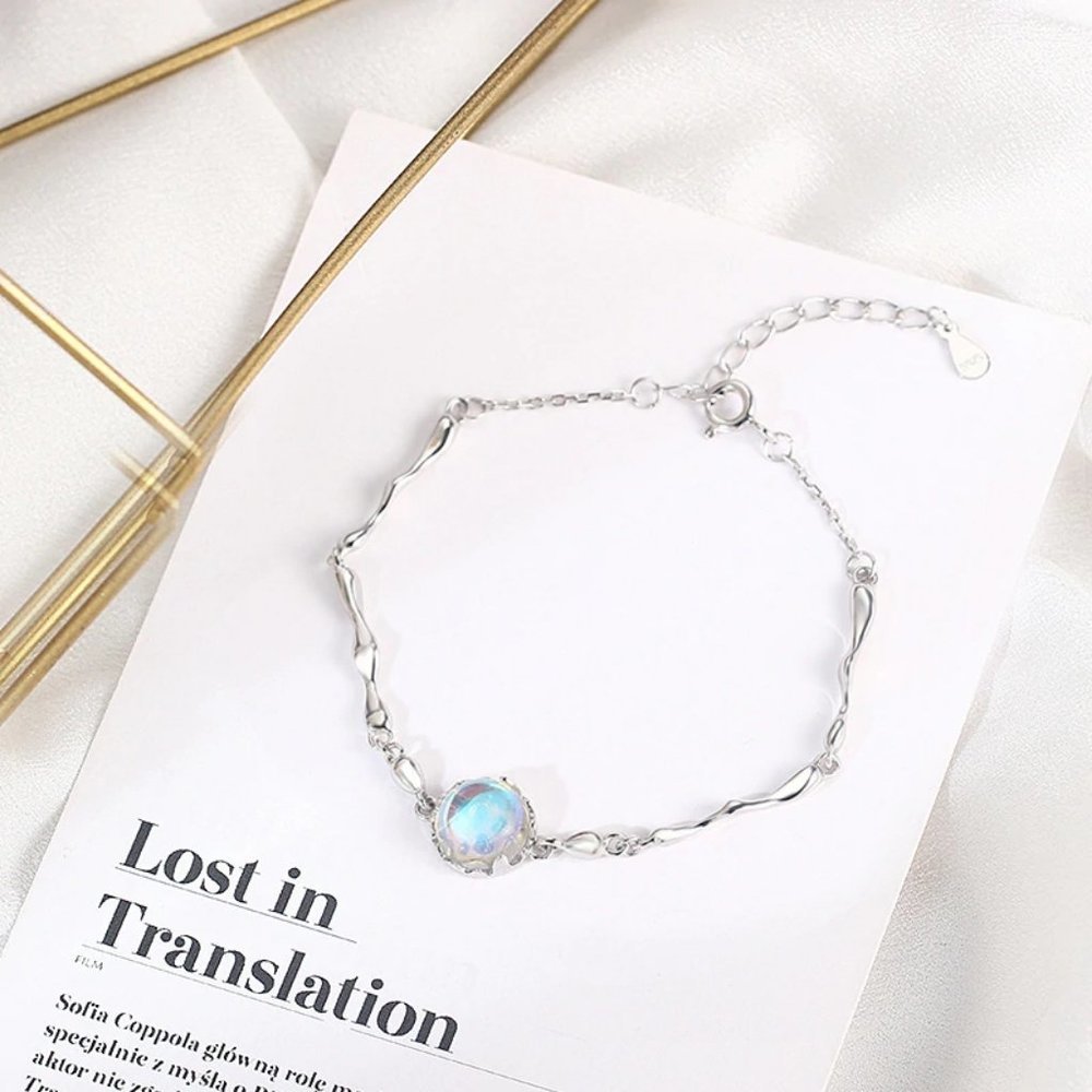*NEW 925 Sterling Silver Moonstone Bracelet - Picture 4 of 6